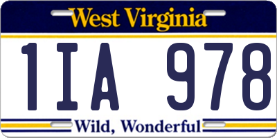 WV license plate 1IA978