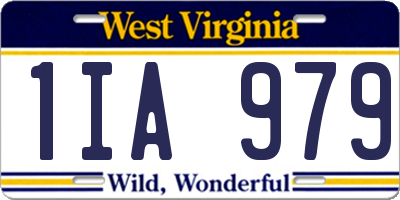 WV license plate 1IA979