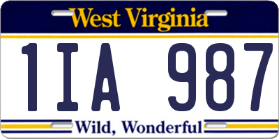 WV license plate 1IA987