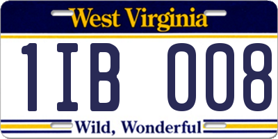 WV license plate 1IB008