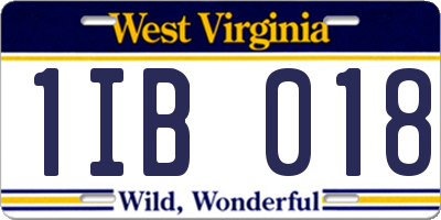 WV license plate 1IB018