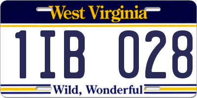 WV license plate 1IB028