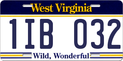 WV license plate 1IB032