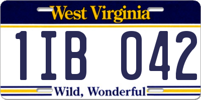 WV license plate 1IB042