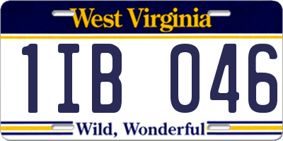 WV license plate 1IB046