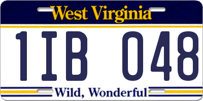 WV license plate 1IB048