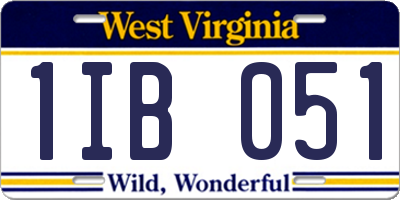 WV license plate 1IB051