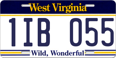 WV license plate 1IB055