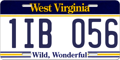 WV license plate 1IB056