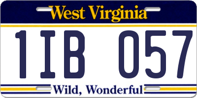 WV license plate 1IB057