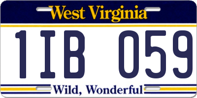WV license plate 1IB059