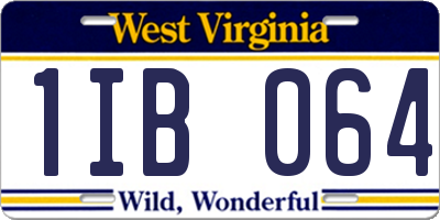 WV license plate 1IB064