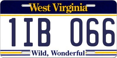 WV license plate 1IB066