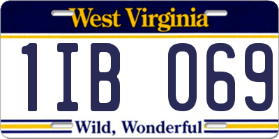 WV license plate 1IB069