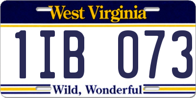 WV license plate 1IB073