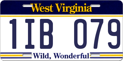 WV license plate 1IB079