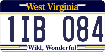 WV license plate 1IB084