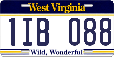 WV license plate 1IB088