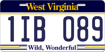 WV license plate 1IB089