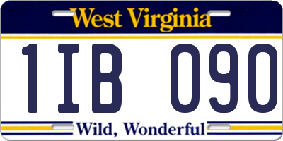 WV license plate 1IB090