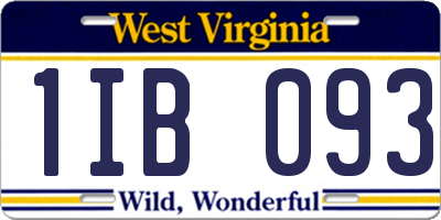 WV license plate 1IB093