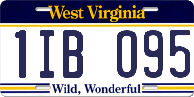 WV license plate 1IB095
