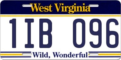 WV license plate 1IB096
