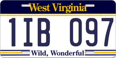 WV license plate 1IB097