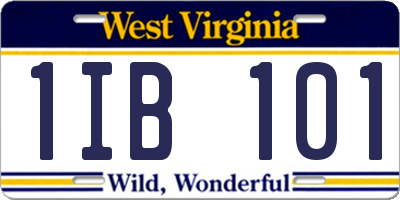 WV license plate 1IB101