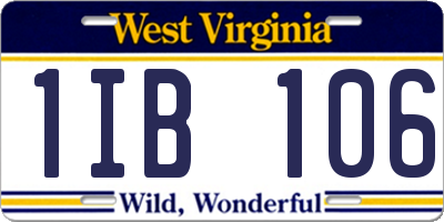 WV license plate 1IB106