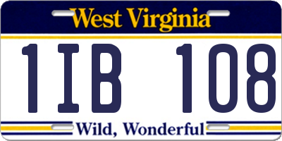 WV license plate 1IB108