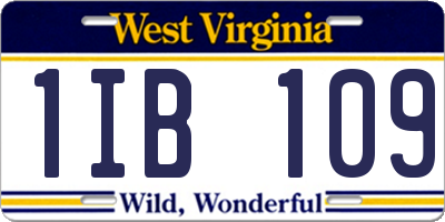 WV license plate 1IB109