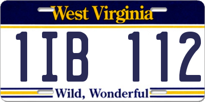 WV license plate 1IB112