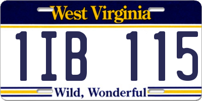 WV license plate 1IB115