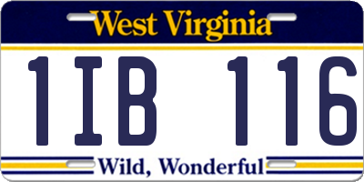 WV license plate 1IB116