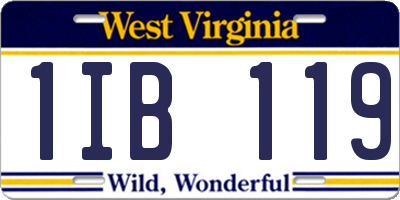 WV license plate 1IB119