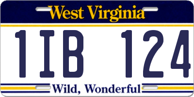 WV license plate 1IB124
