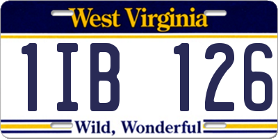 WV license plate 1IB126