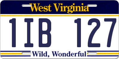 WV license plate 1IB127