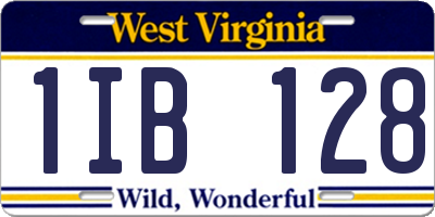 WV license plate 1IB128
