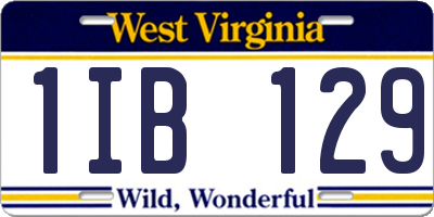 WV license plate 1IB129
