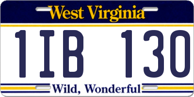 WV license plate 1IB130