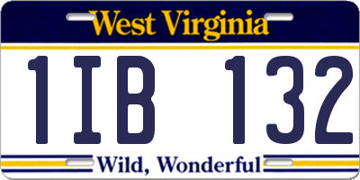 WV license plate 1IB132