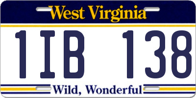 WV license plate 1IB138