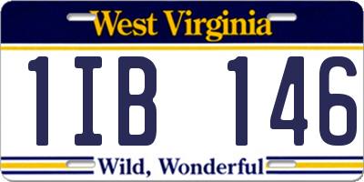 WV license plate 1IB146