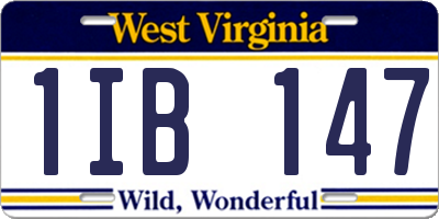 WV license plate 1IB147