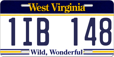 WV license plate 1IB148