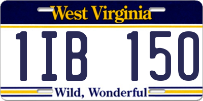 WV license plate 1IB150