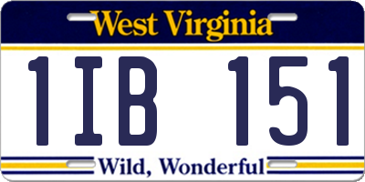 WV license plate 1IB151
