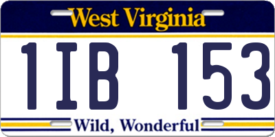 WV license plate 1IB153